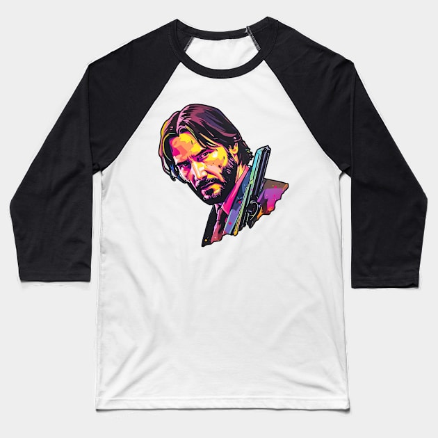 John Wick 4 Colorful Baseball T-Shirt by Zalbathira